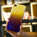 Gradient Blue-Ray Transparent iPhone Case - Crazy Fox