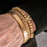 Luxury Roman Royal Crown Steel Bracelet Set