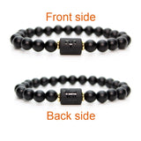 12 Constellation Zodiac Signs Black Bracelet