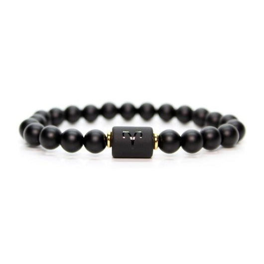 12 Constellation Zodiac Signs Black Bracelet