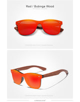 Natural Wood Frameless Lenses Polarised Sunglasses