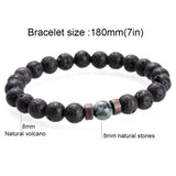 Black Lava Stone Tibetan Men's Bracelet