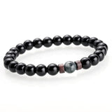 Black Lava Stone Tibetan Men's Bracelet