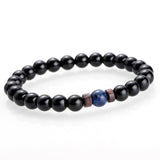 Black Lava Stone Tibetan Men's Bracelet
