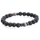 Black Lava Stone Tibetan Men's Bracelet