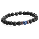 Black Lava Stone Tibetan Men's Bracelet