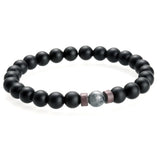 Black Lava Stone Tibetan Men's Bracelet