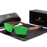 Natural Wood Frameless Lenses Polarised Sunglasses