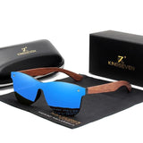 Natural Wood Frameless Lenses Polarised Sunglasses