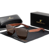 Natural Wood Frameless Lenses Polarised Sunglasses