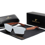 Natural Wood Frameless Lenses Polarised Sunglasses