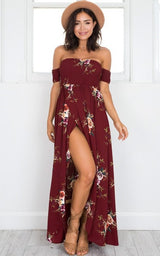 Boho Style Long Floral Dress - Crazy Fox