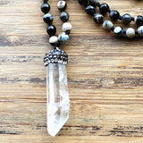 White Crystal Natural Stone Bead Necklace - Crazy Fox