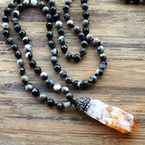 White Crystal Natural Stone Bead Necklace - Crazy Fox