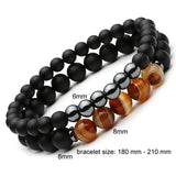 Black Mantra Bracelets Set - Crazy Fox