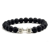 Black Lava Stones Dumbbell Bracelet - Crazy Fox