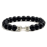 Black Lava Stones Dumbbell Bracelet - Crazy Fox