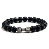 Black Lava Stones Dumbbell Bracelet - Crazy Fox