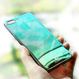 Gradient Blue-Ray Transparent iPhone Case - Crazy Fox