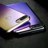 Gradient Blue-Ray Transparent iPhone Case - Crazy Fox