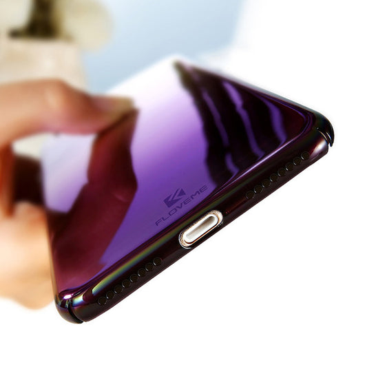 Gradient Blue-Ray Transparent iPhone Case - Crazy Fox