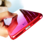 Gradient Blue-Ray Transparent iPhone Case - Crazy Fox
