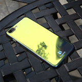 Gradient Blue-Ray Transparent iPhone Case - Crazy Fox
