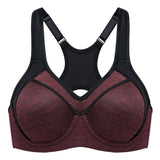 High Impact Full Support Sports Bra - Wine Red
