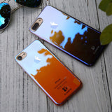 Gradient Blue-Ray Transparent iPhone Case - Crazy Fox