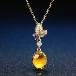 Oval Citrine Necklace - Crazy Fox