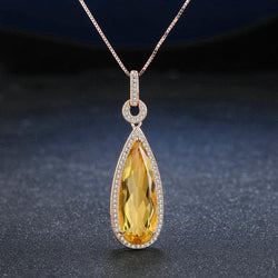 Teardrop Citrine Necklace - Crazy Fox