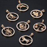 12 Zodiac Signs Necklace with Stones - Crazy Fox