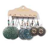 3-Pair Vintage Bohemian Ethnic Dangle Earrings