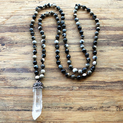 White Crystal Natural Stone Bead Necklace - Crazy Fox