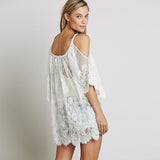 Floral Embroidered Beach Tunic - Crazy Fox