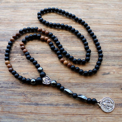 Natural Stone & Wood Bead Necklace - Crazy Fox