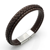 Magnetic Leather Braided Bracelet - Crazy Fox