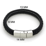 Magnetic Leather Braided Bracelet - Crazy Fox