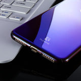 Gradient Blue-Ray Transparent iPhone Case - Crazy Fox