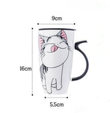 Cute Cat Coffee Mug with Lid - Crazy Fox