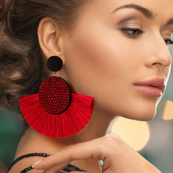 Bohemian Crystal Tassel Earrings - Crazy Fox